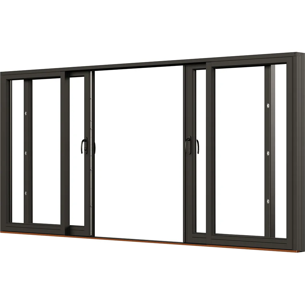 Parskjutdörr NorDan NTech Aluminium 4-Delad BlackLine Svart