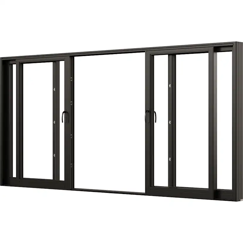 Parskjutdörr NorDan NTech Aluminium 4-Delad BlackLine Svart