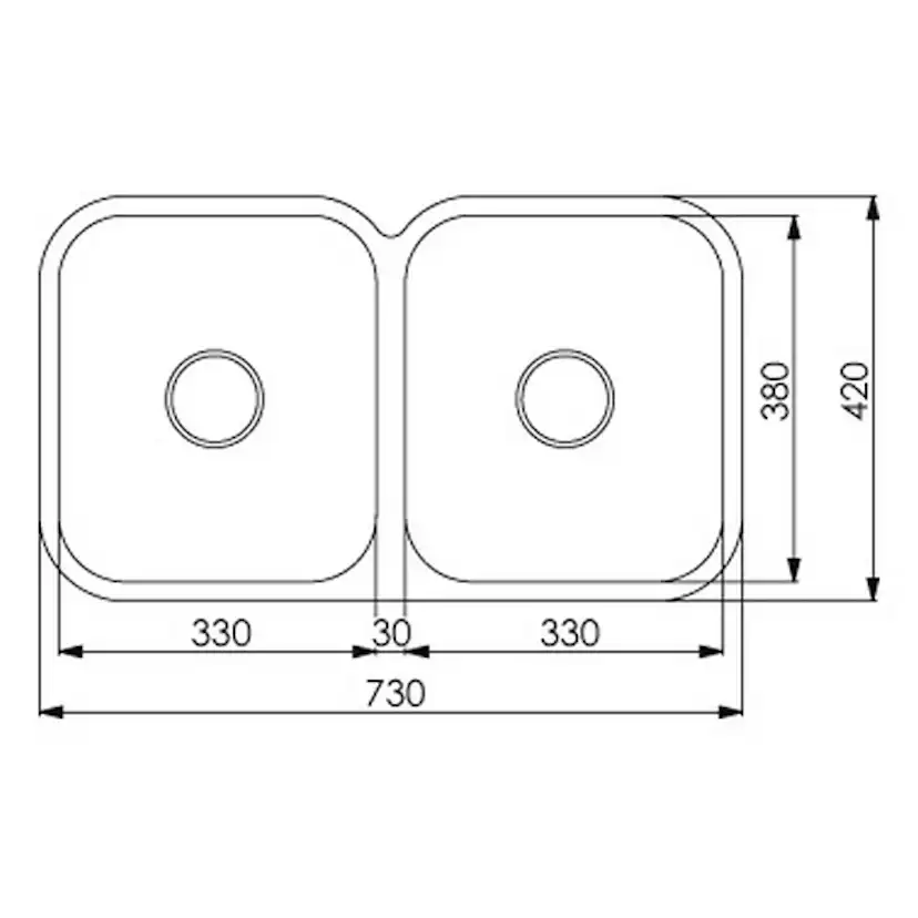 Diskho Nordic Tech NU-Serien Rostfri Dubbel med Korgventil & Vattenlås
