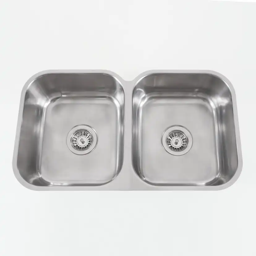 Diskho Nordic Tech NU-Serien Rostfri Dubbel med Korgventil & Vattenlås