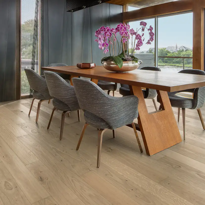 Parkettgolv Kährs Nouveau White Mattlackad Borstad Vit Ek 1-stav