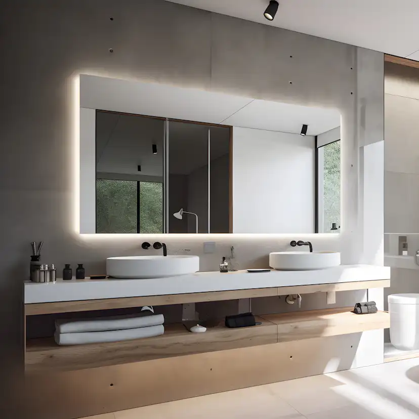 Spegel Vidi Oblong med LED-belysning