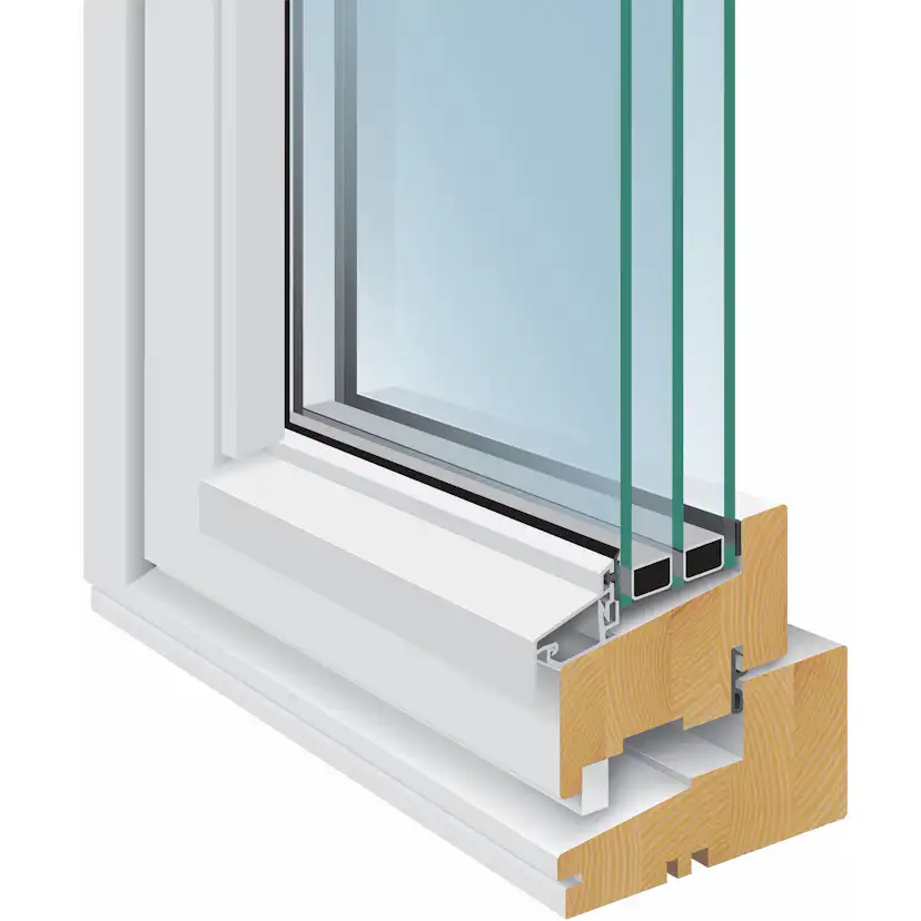 Överkantshängt Sveafönster Kraft Trä 3-glas