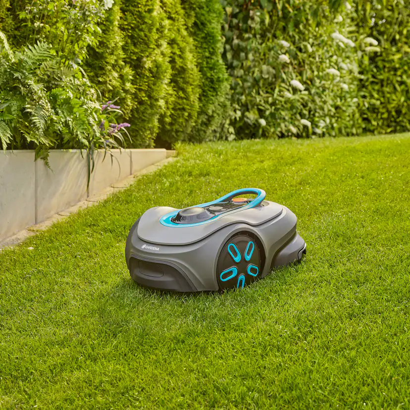 Robotgräsklippare Gardena Smart Sileno Free 800 Utan Slinga Paket Med Robothus & Antikollisionsradar
