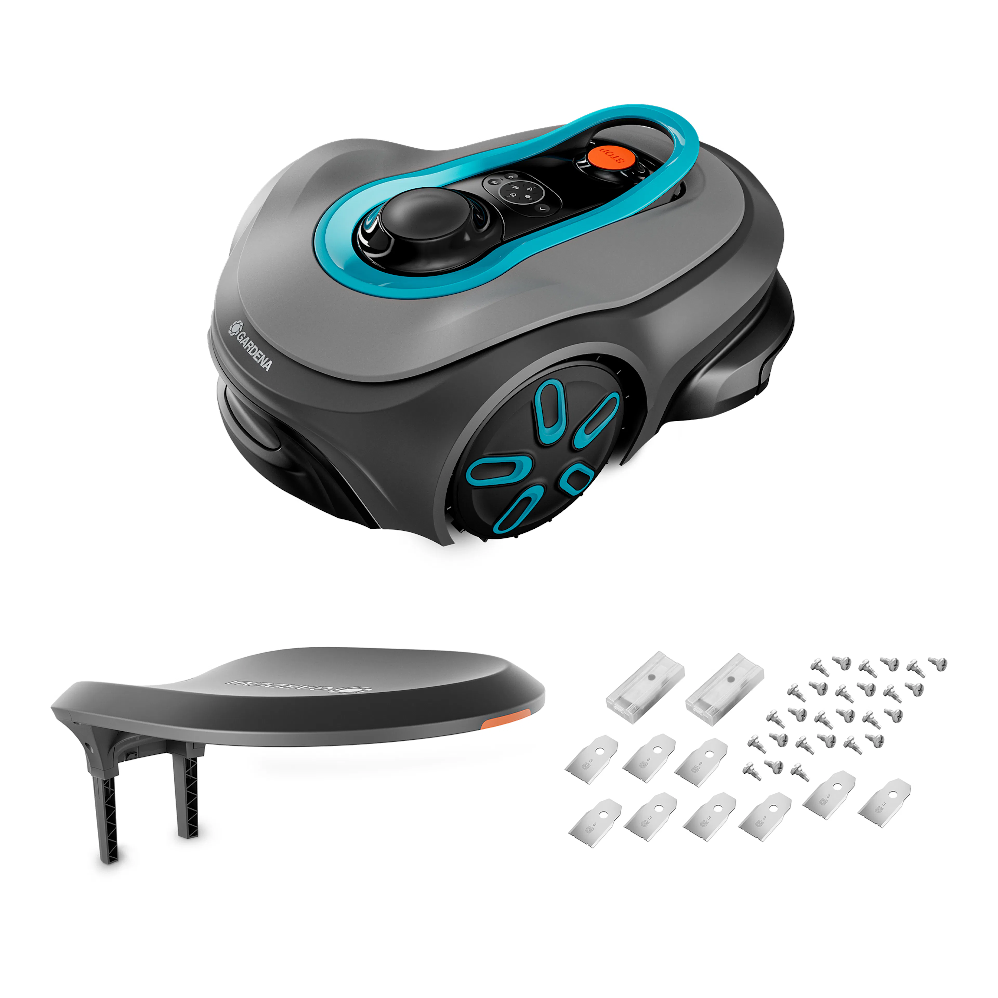 Robotgräsklippare Gardena Smart Sileno Free 1500 Utan Slinga Paket Med Robothus & Reservblad