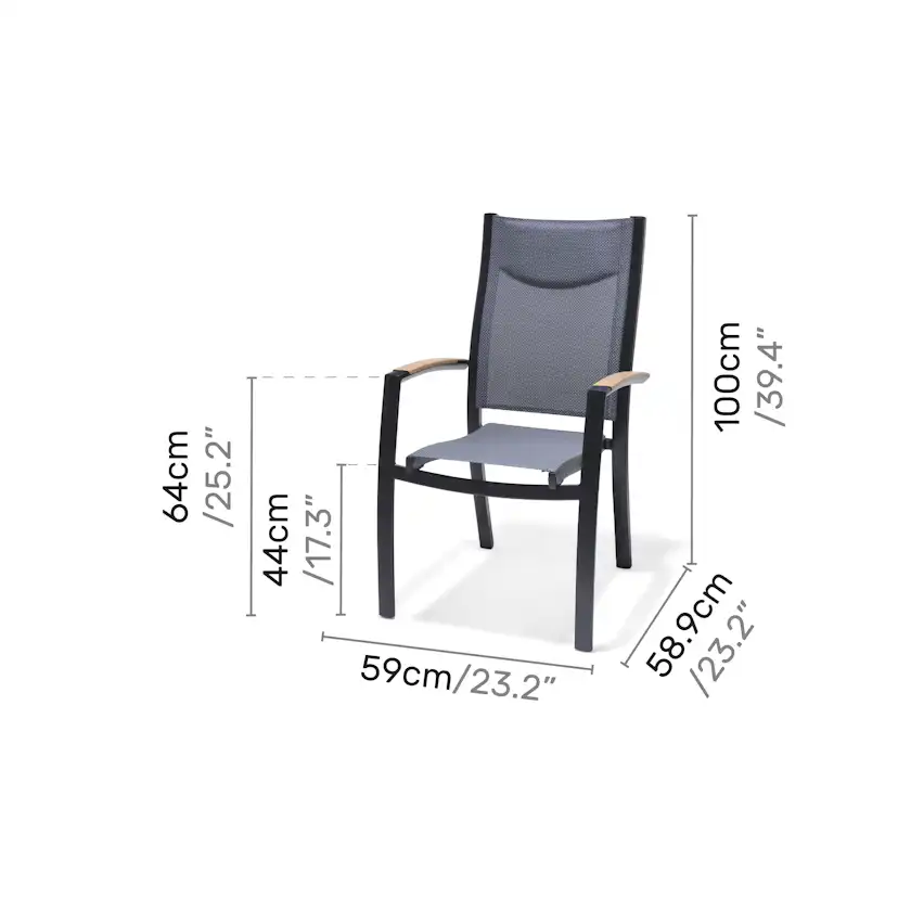 Matgrupp LifetyleGarden Panama med 6 Stolar och 2 Positionsstolar