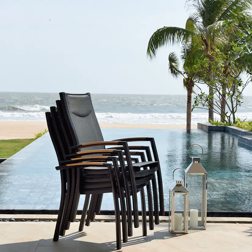 Matgrupp LifetyleGarden Panama med 6 Stolar och 2 Positionsstolar