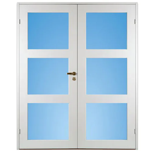 Parinnerdörr Diplomat Contur Vit Klarglas 3-Spegel