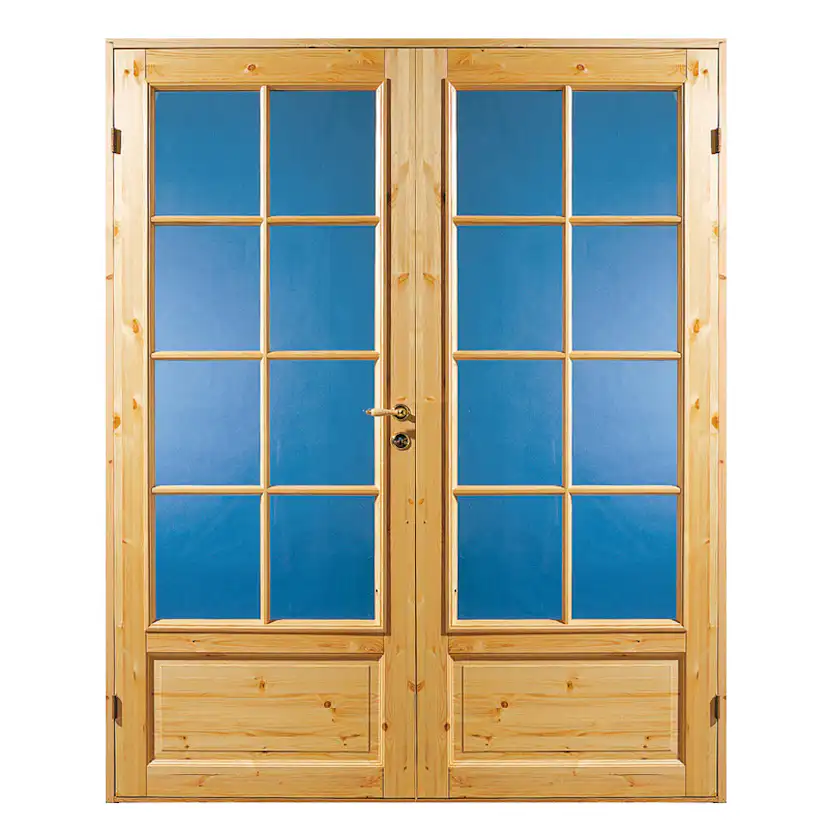 Parinnerdörr Diplomat Massiv 3 Obehandlad Furu Härdat Klarglas SP8