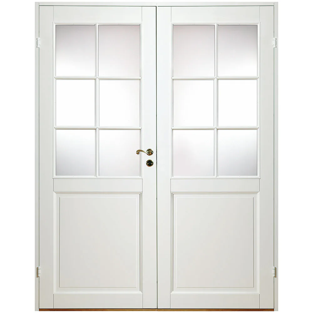 Parinnerdörr Diplomat Massiv SP6 Vit Klarglas