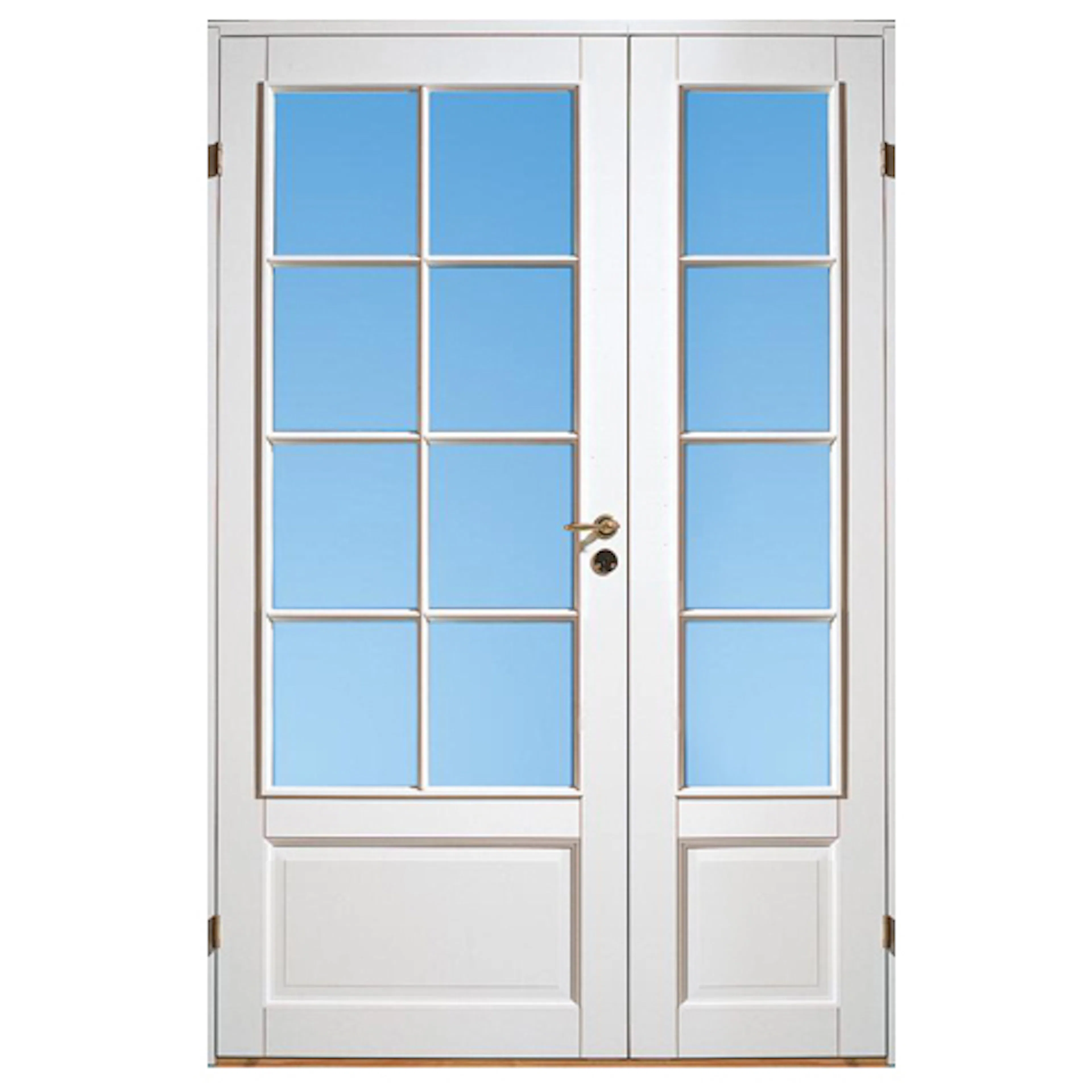 Parinnerdörr Diplomat Massiv SP8 Vit Klarglas