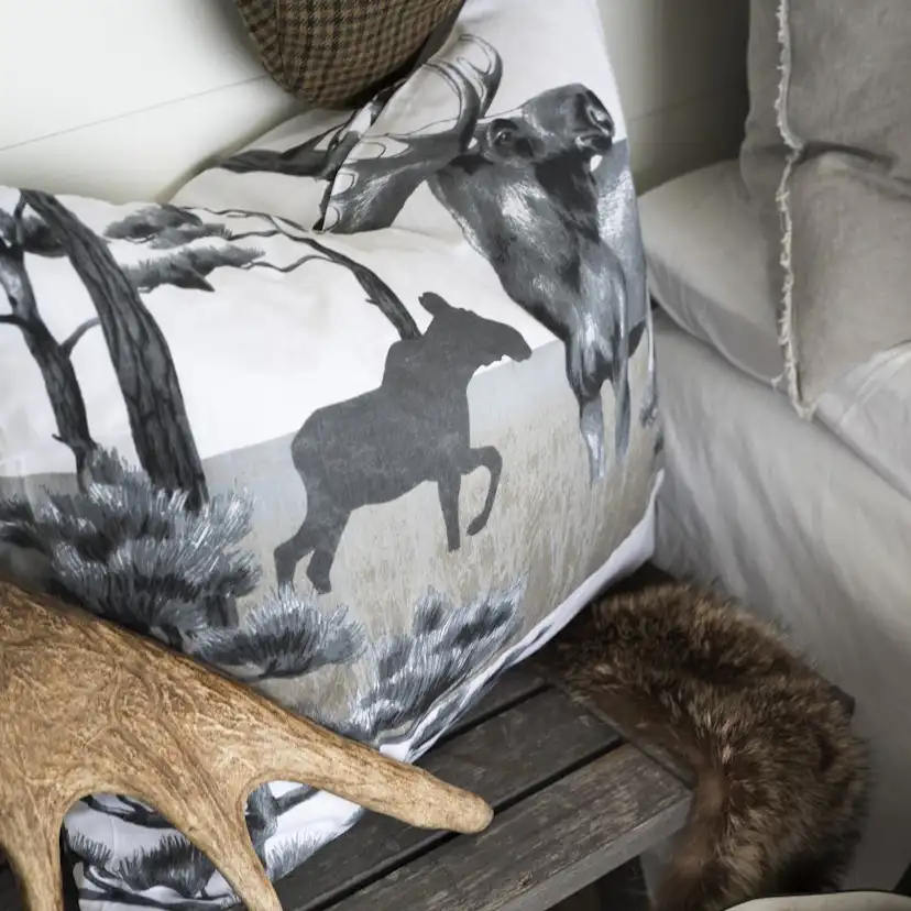 Påslakanset Borganäs of Sweden Älg Grå Enkelsäng