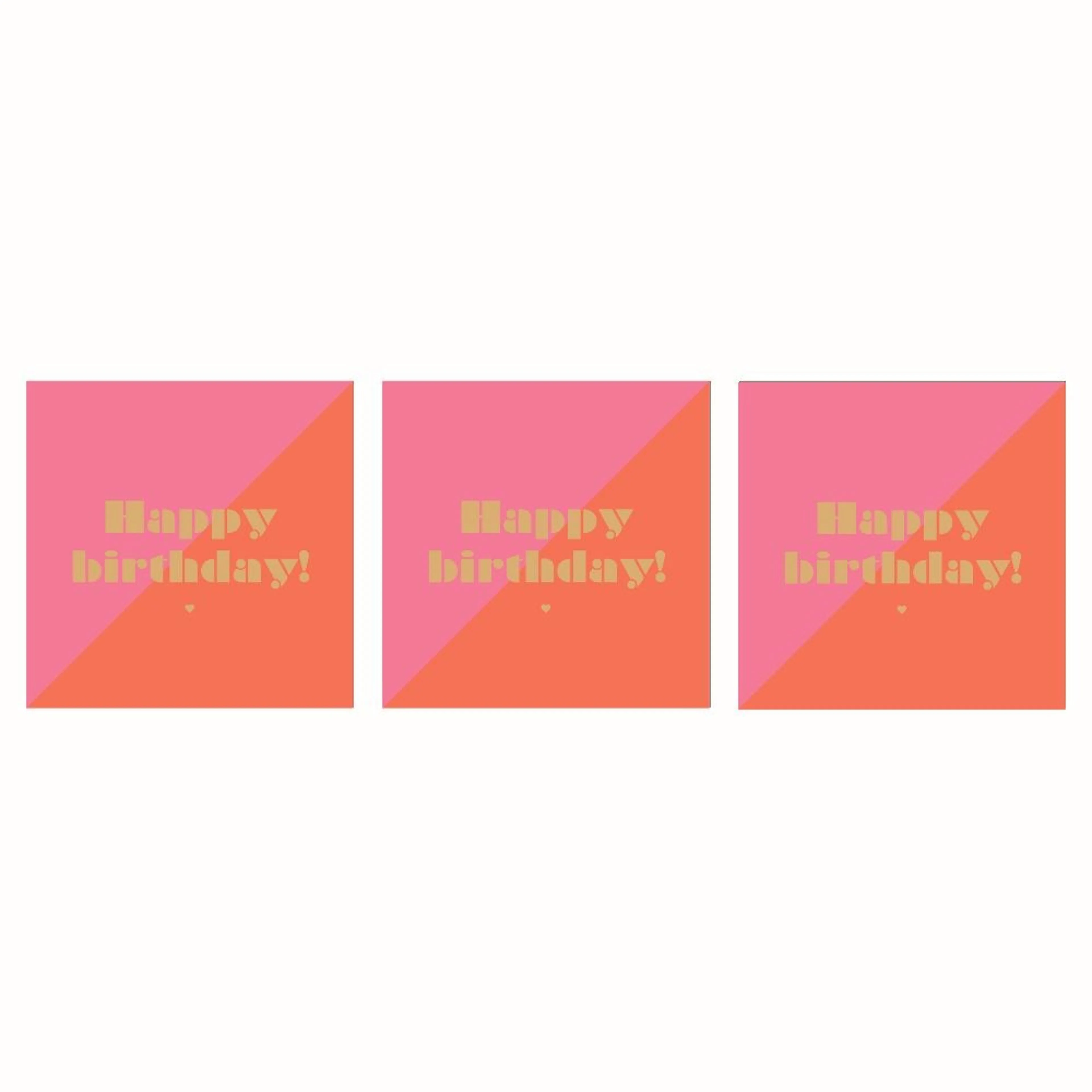 Servett Paperproducts Design Happy Birthday by Art Card 33x33 cm 3 st 20-pack