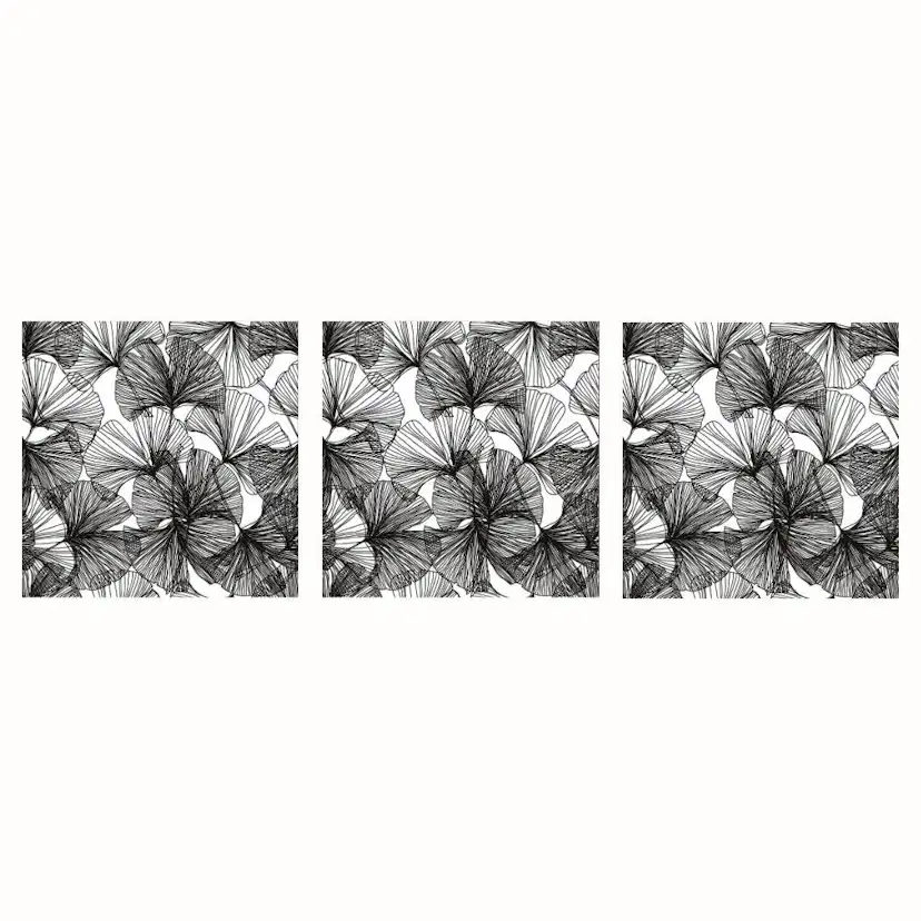 Servett Paperproducts Design Ginko 33x33 cm Svart 3 st 20-pack