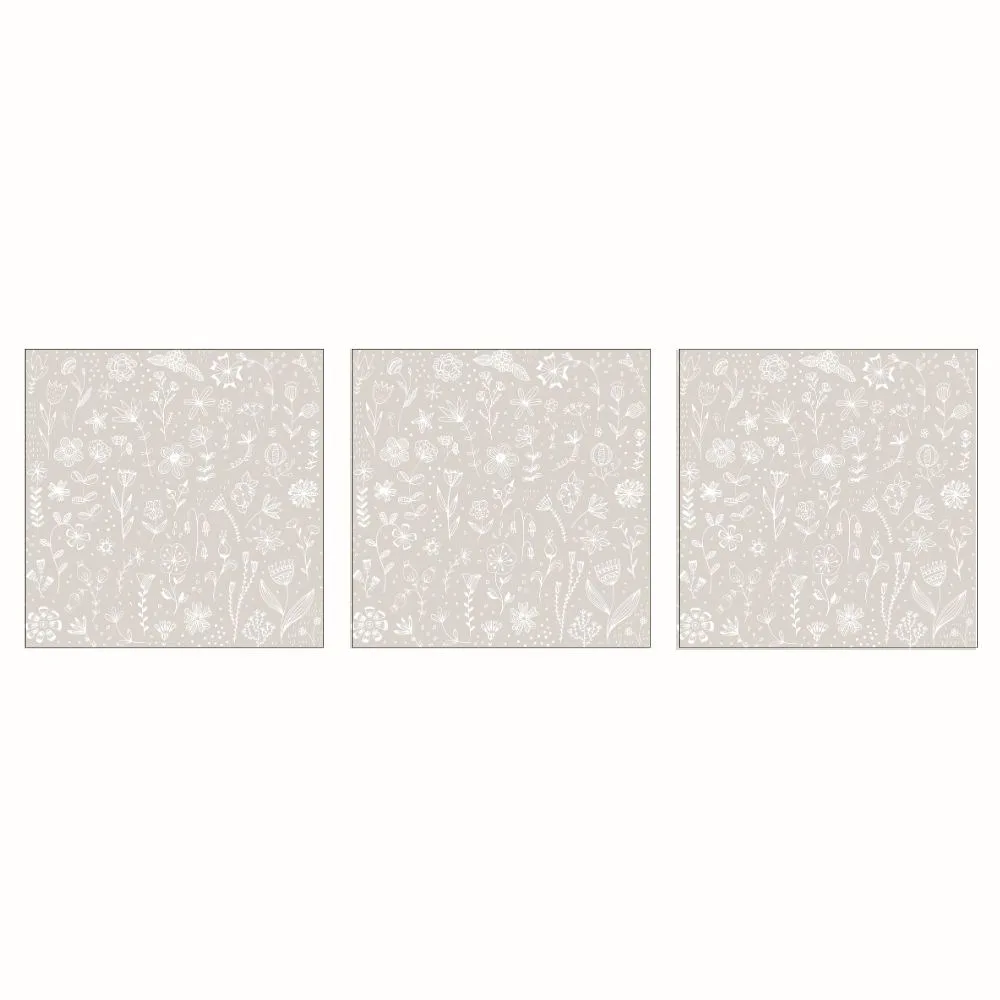Servett Paperproducts Design Pure Flower 33x33 cm Taupe 3 st 20-pack