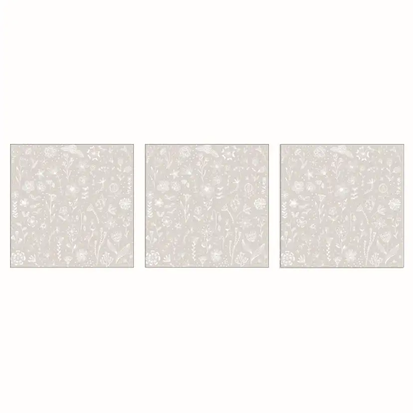Servett Paperproducts Design Pure Flower 33x33 cm Taupe 3 st 20-pack