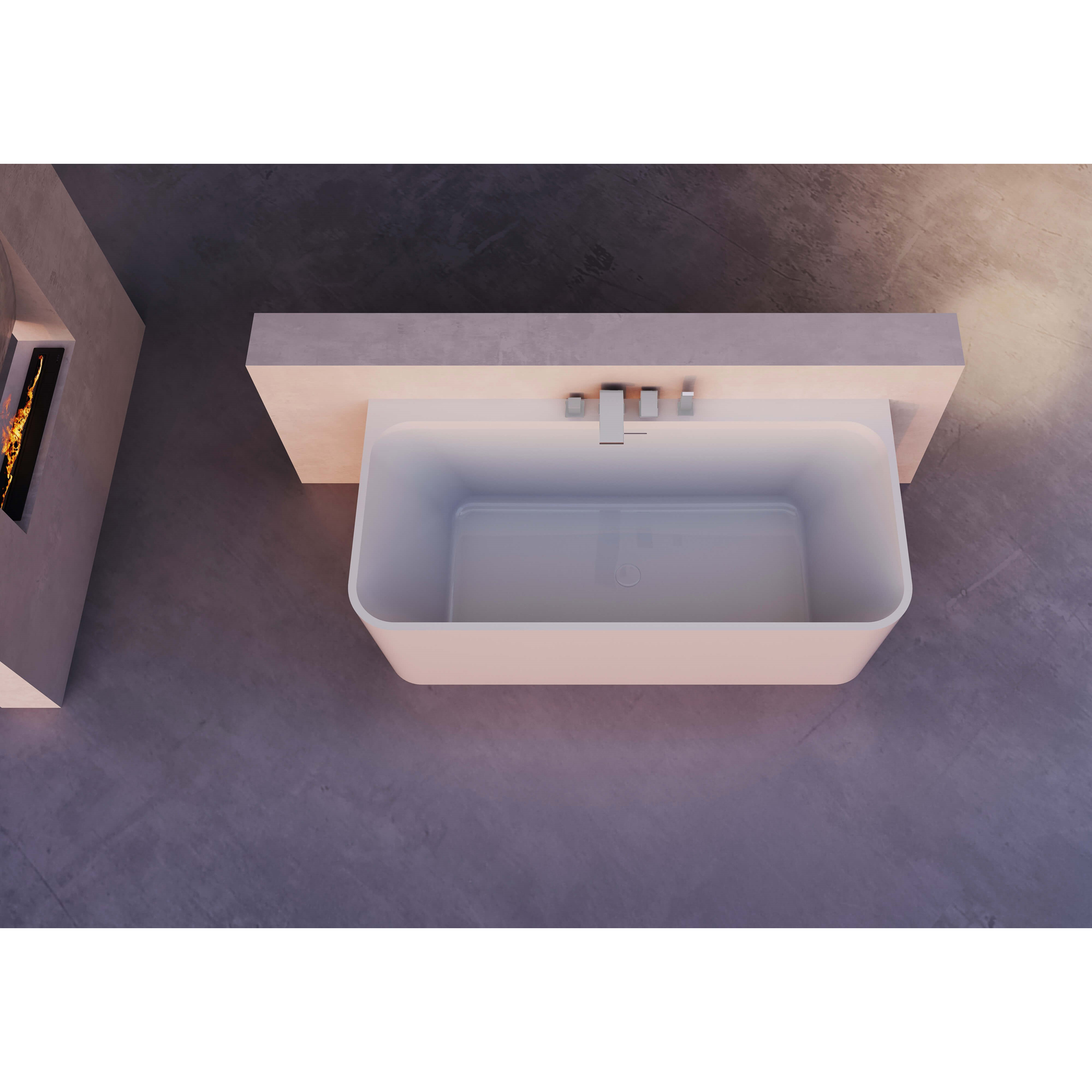 Badkar NOURK Sparkle mot Vägg 1700 mm