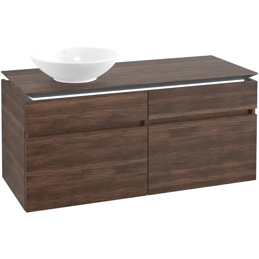 Tvättställsskåp Villeroy & Boch Legato 1200 med 4 Lådor för Ocentrerat Ytmonterat Tvättställ