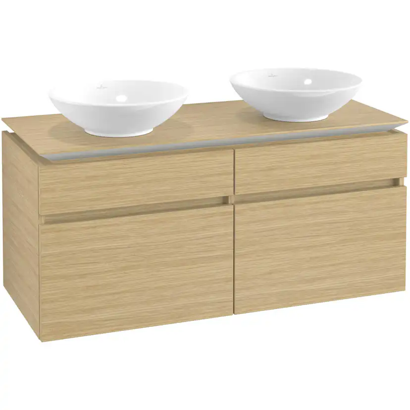 Tvättställsskåp Villeroy & Boch Legato 1200 med 4 Lådor för Två Ytmonterade Tvättställ