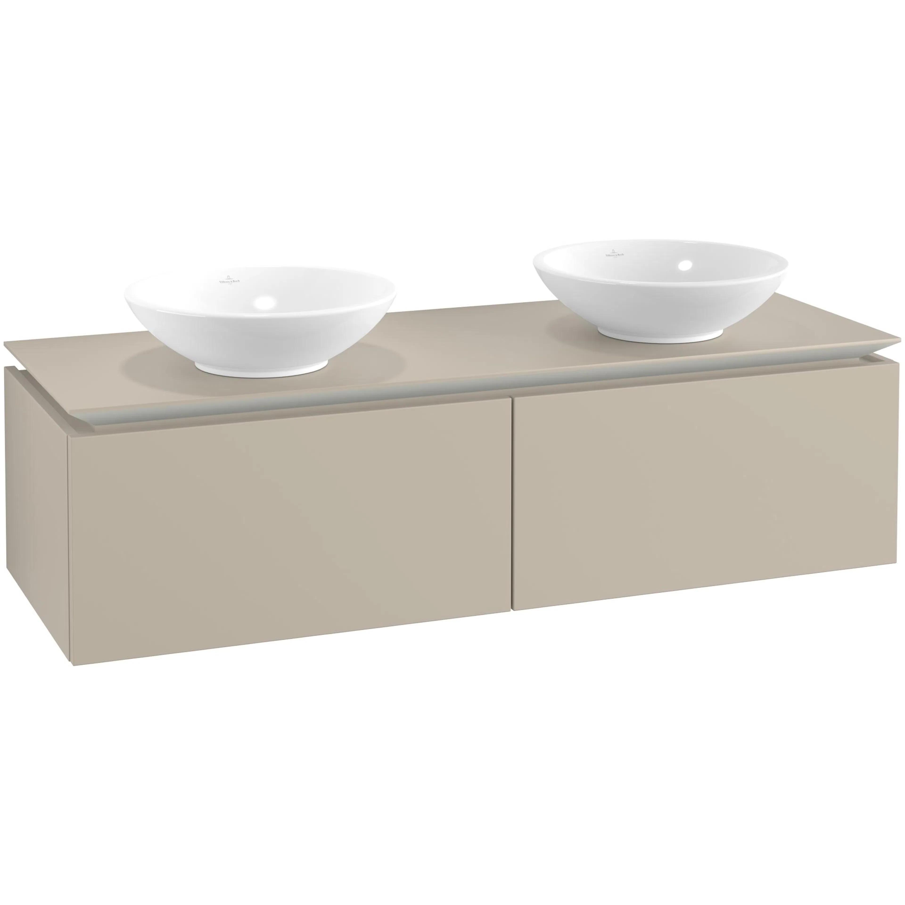 Tvättställsskåp Villeroy & Boch Legato Kompakt 1400 med 2 Lådor för Två Ytmonterade Tvättställ