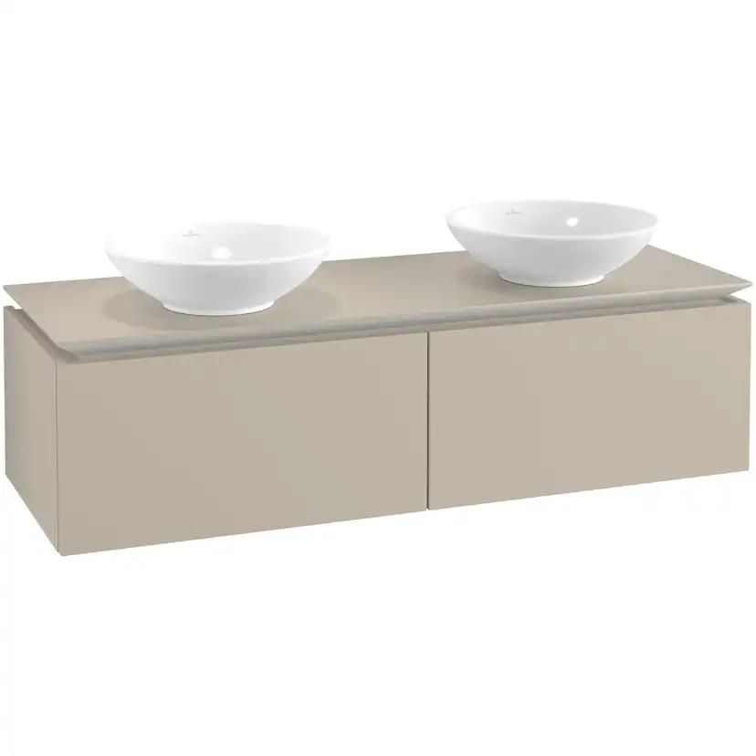 Tvättställsskåp Villeroy & Boch Legato Kompakt 1400 med 2 Lådor för Två Ytmonterade Tvättställ