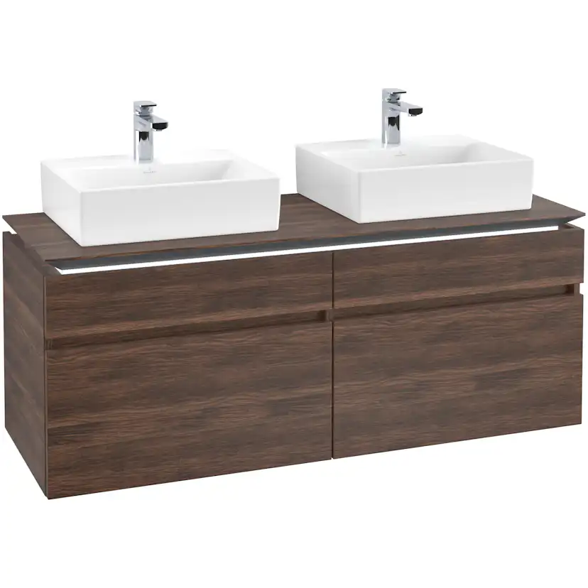 Tvättställsskåp Villeroy & Boch Legato 1400 med 4 Lådor för Två Tvättställ