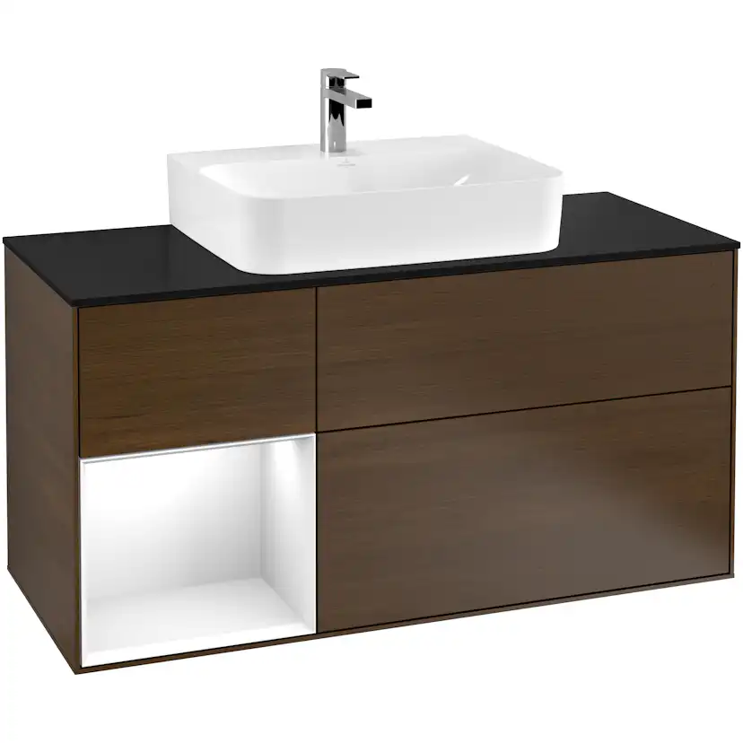 Tvättställsskåp Villeroy & Boch Finion med 3 Lådor Hylla och Bänkskiva för Centrerat Tvättställ