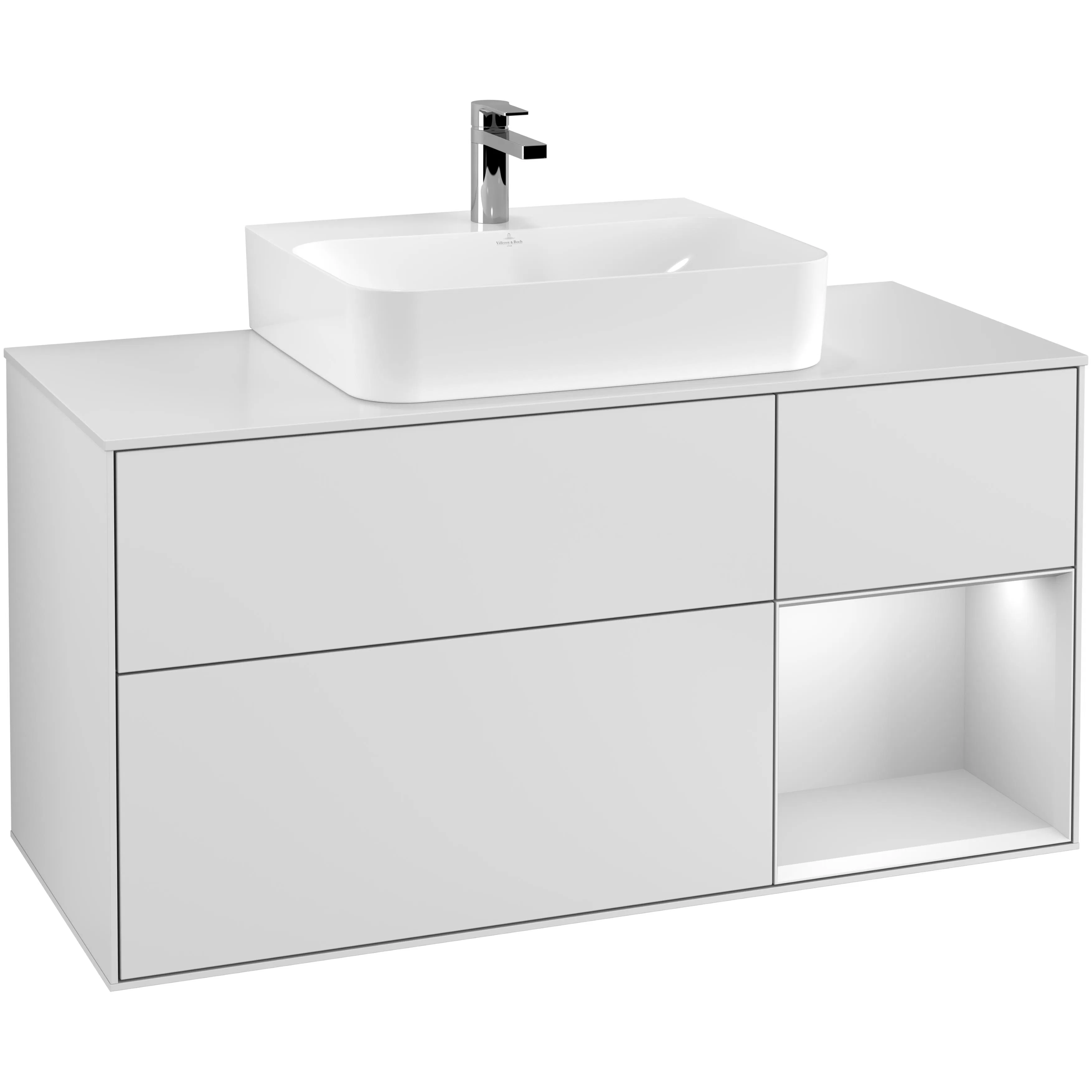 Tvättställsskåp Villeroy & Boch Finion med 3 Lådor Hylla och Bänkskiva för Centrerat Tvättställ