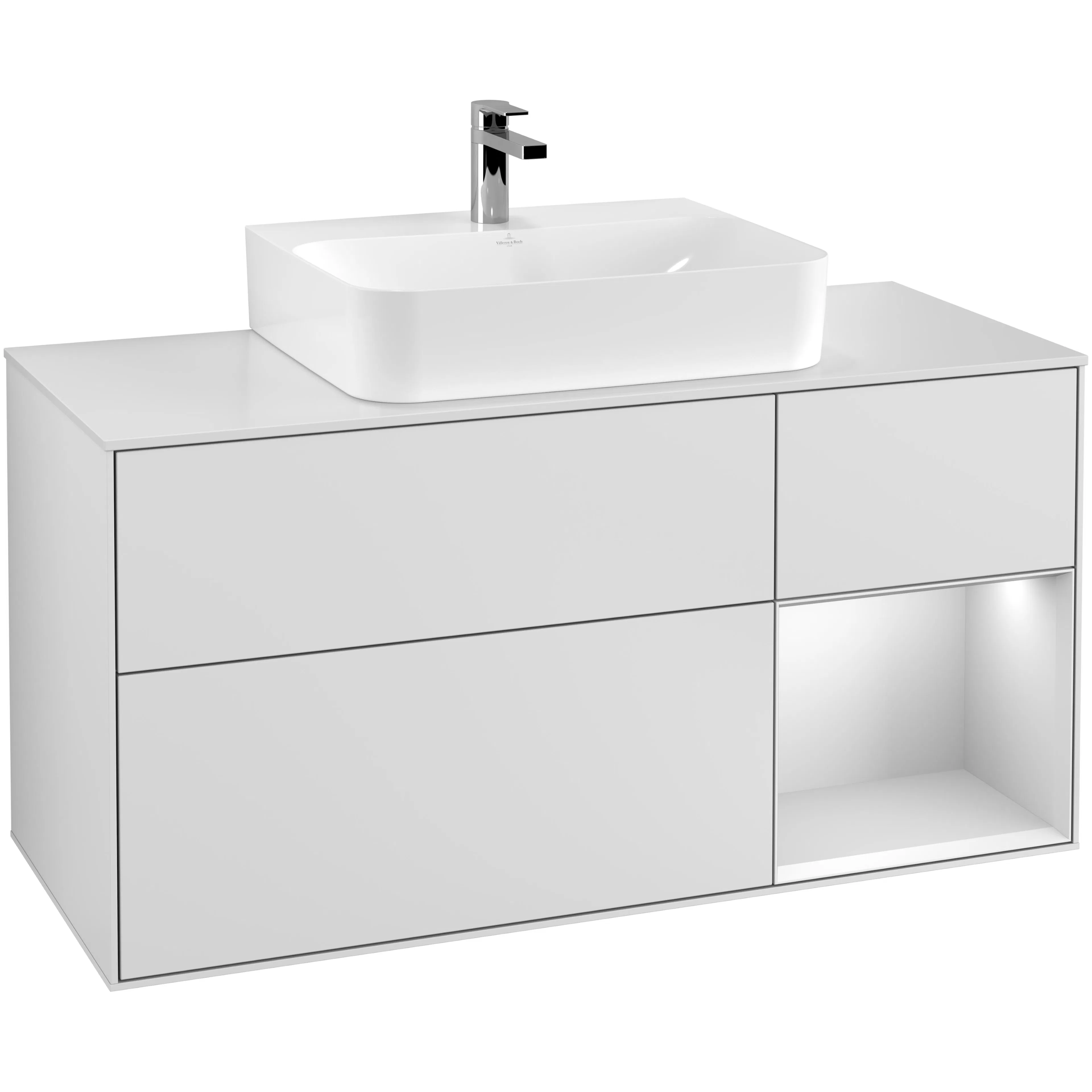 Tvättställsskåp Villeroy & Boch Finion med 3 Lådor Hylla och Bänkskiva för Centrerat Tvättställ