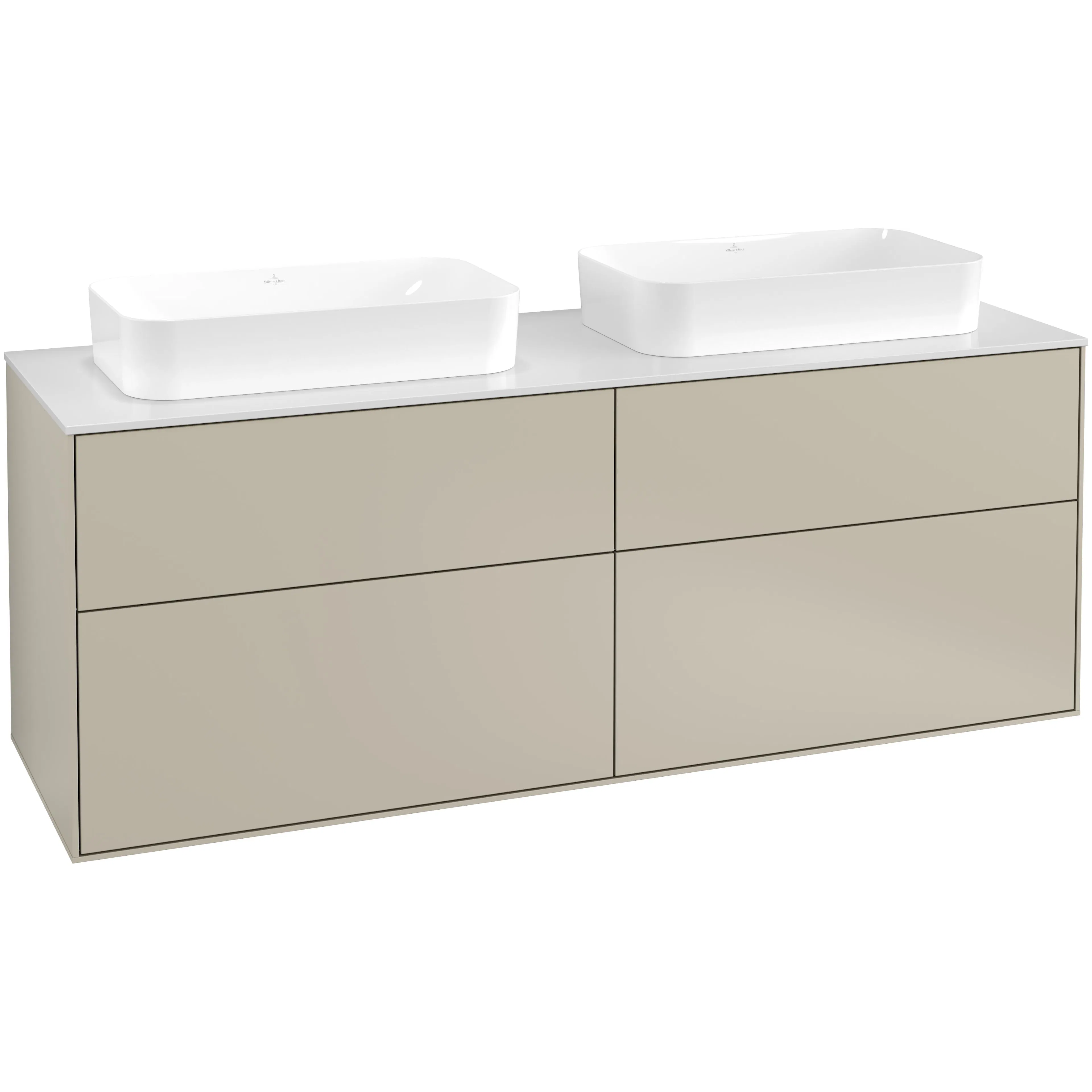 Tvättställsskåp Villeroy & Boch Finion med 4 Lådor och Bänkskiva för Två Fristående Tvättställ