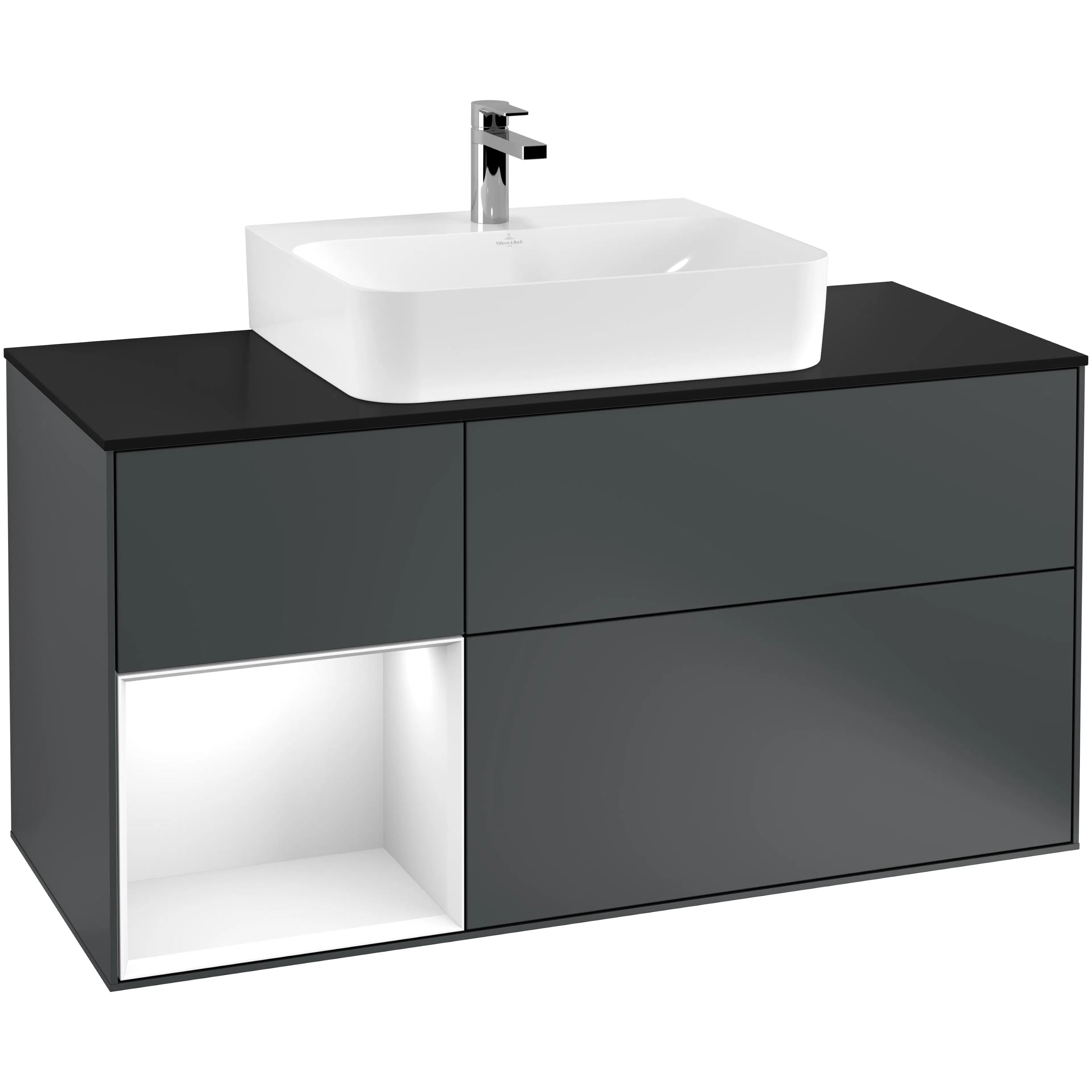 Tvättställsskåp Villeroy & Boch Finion med 3 Lådor Hylla och Bänkskiva för Centrerat Tvättställ