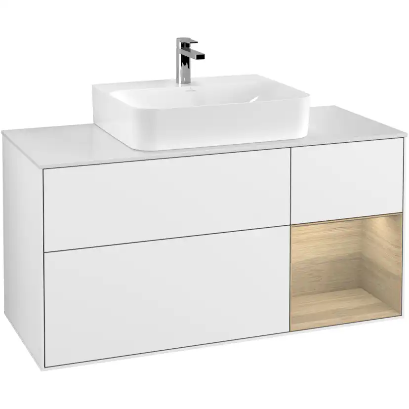 Tvättställsskåp Villeroy & Boch Finion med 3 Lådor Hylla och Bänkskiva för Centrerat Tvättställ