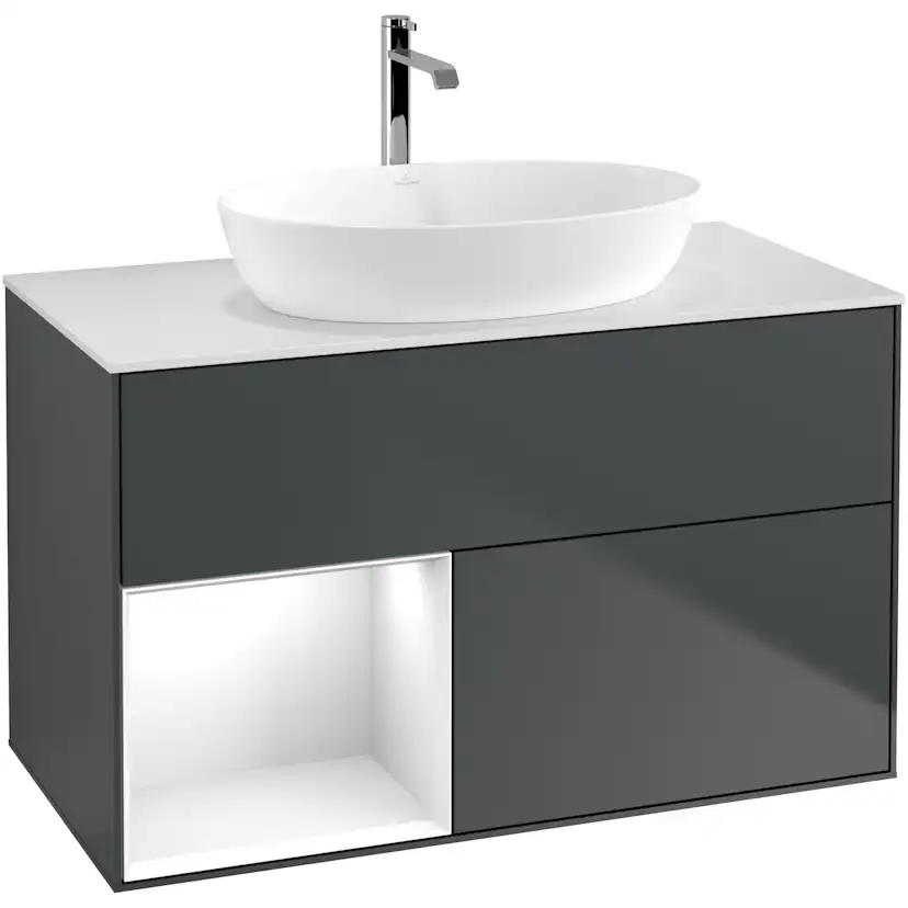 Tvättställsskåp Villeroy & Boch Finion med 2 Lådor Hylla och Bänkskiva för Fristående Tvättställ från Artis & Collaro