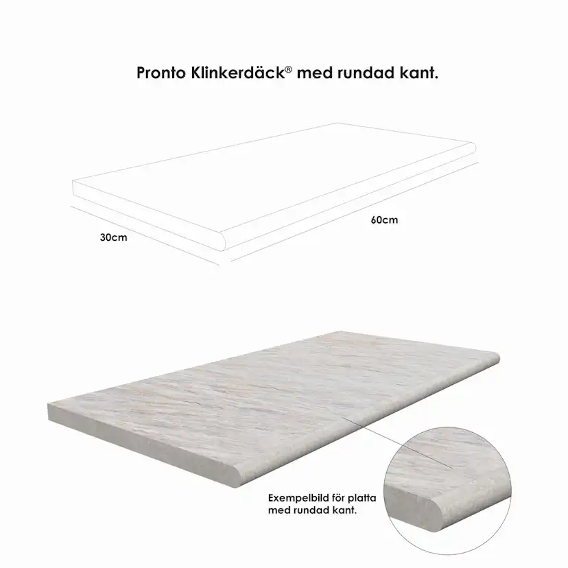 Poolkant/Trappsteg Pronto Klinkerdäck Iris Crono 60x30 cm