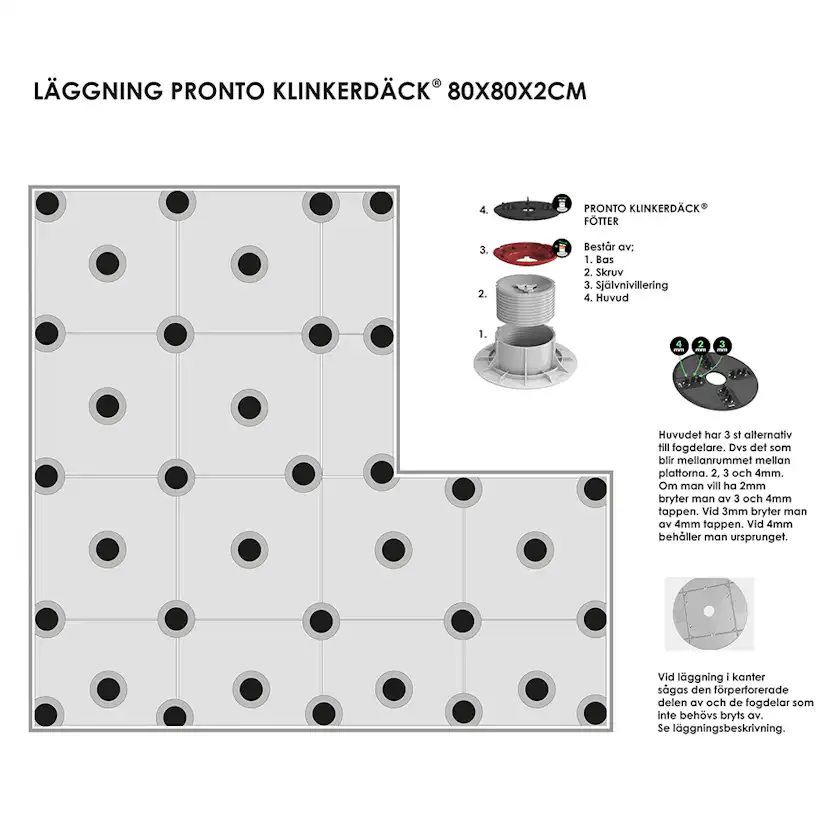 Uteklinker Pronto Klinkerdäck Mista Tahiti 80x80 cm