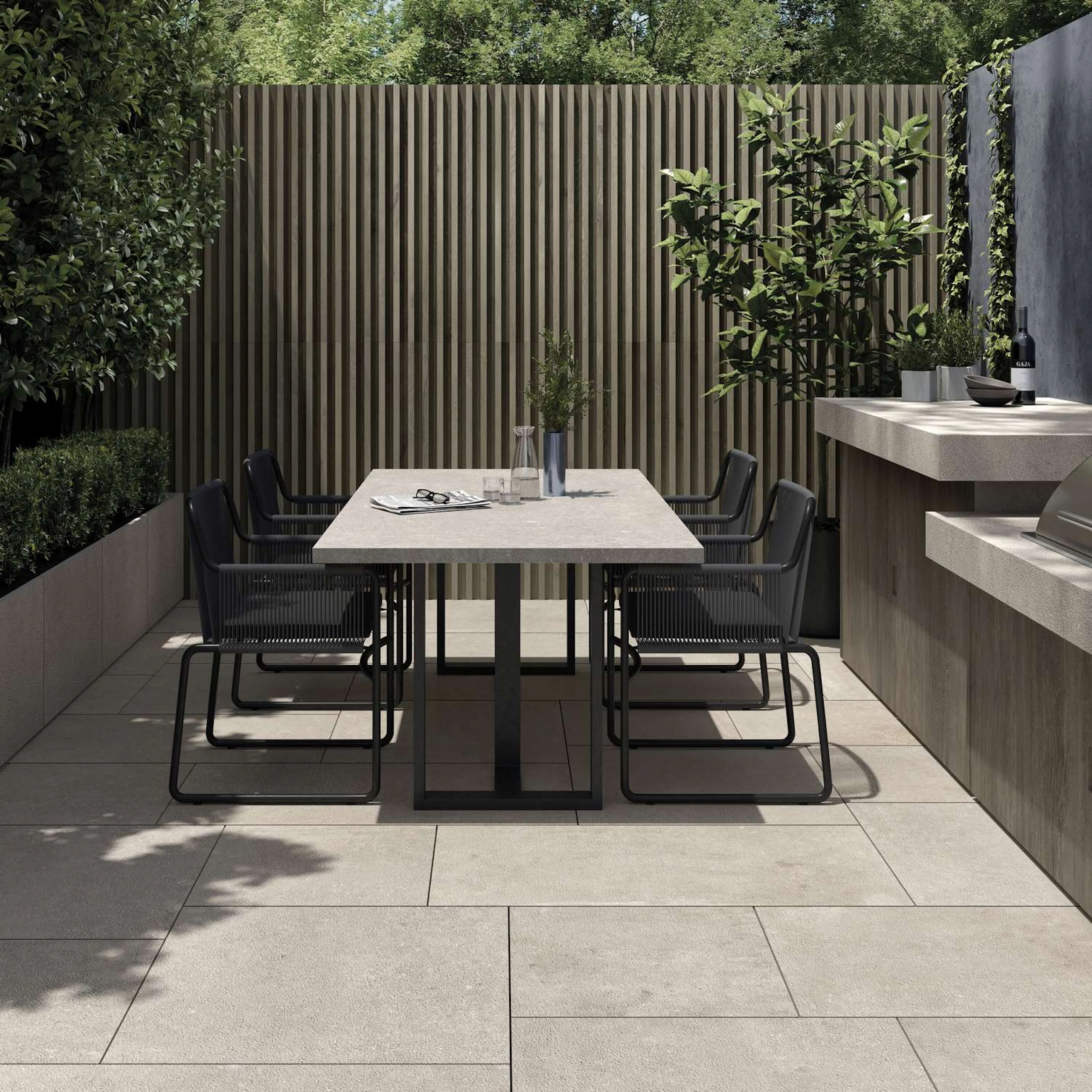 Uteklinker Pronto Klinkerdäck Antique Dune Carved 60x120 cm