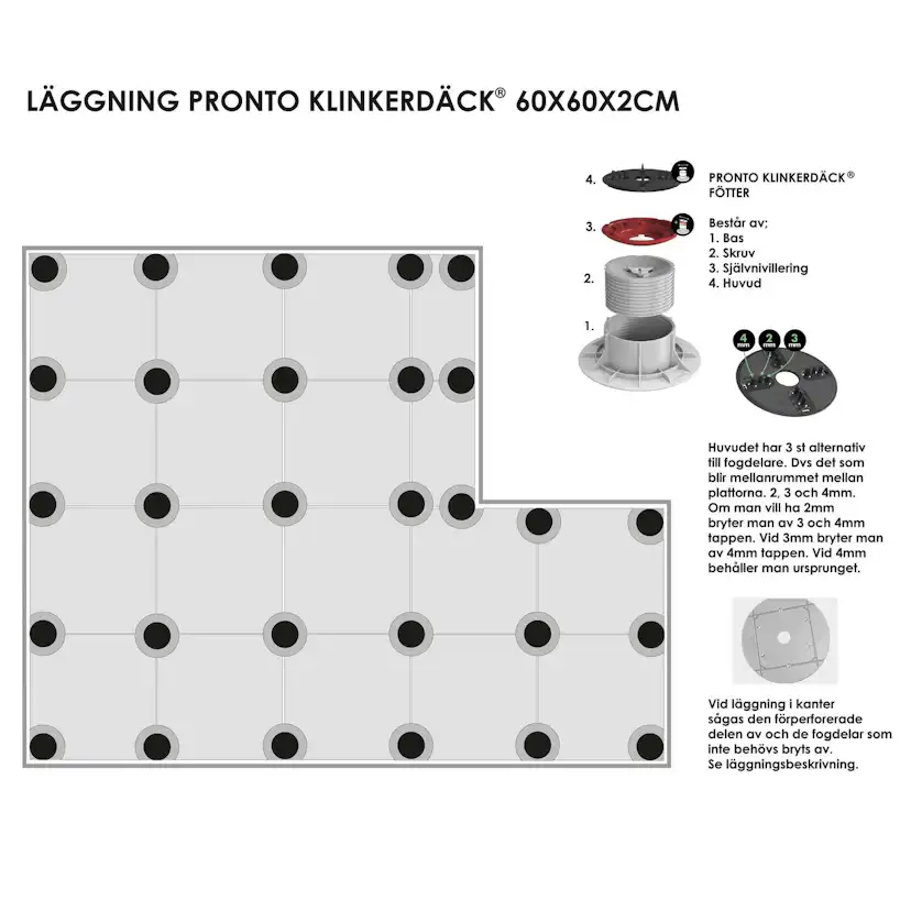 Uteklinker Pronto Klinkerdäck Beton Cemento 60x60 cm