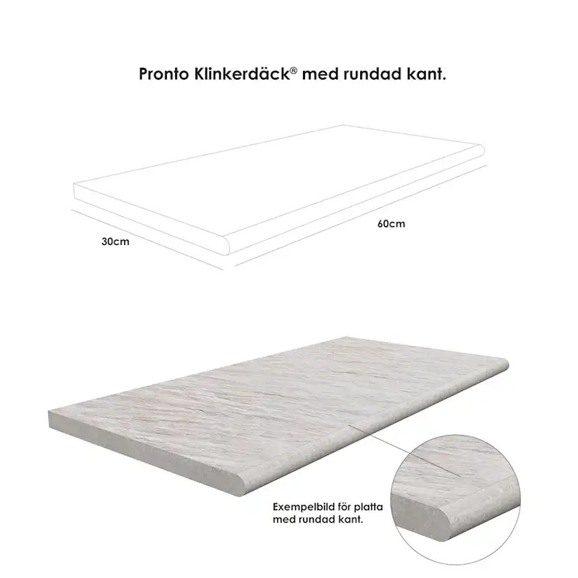 Poolkant/trappsteg Pronto Klinkerdäck Materia Upivoire 30x60 cm