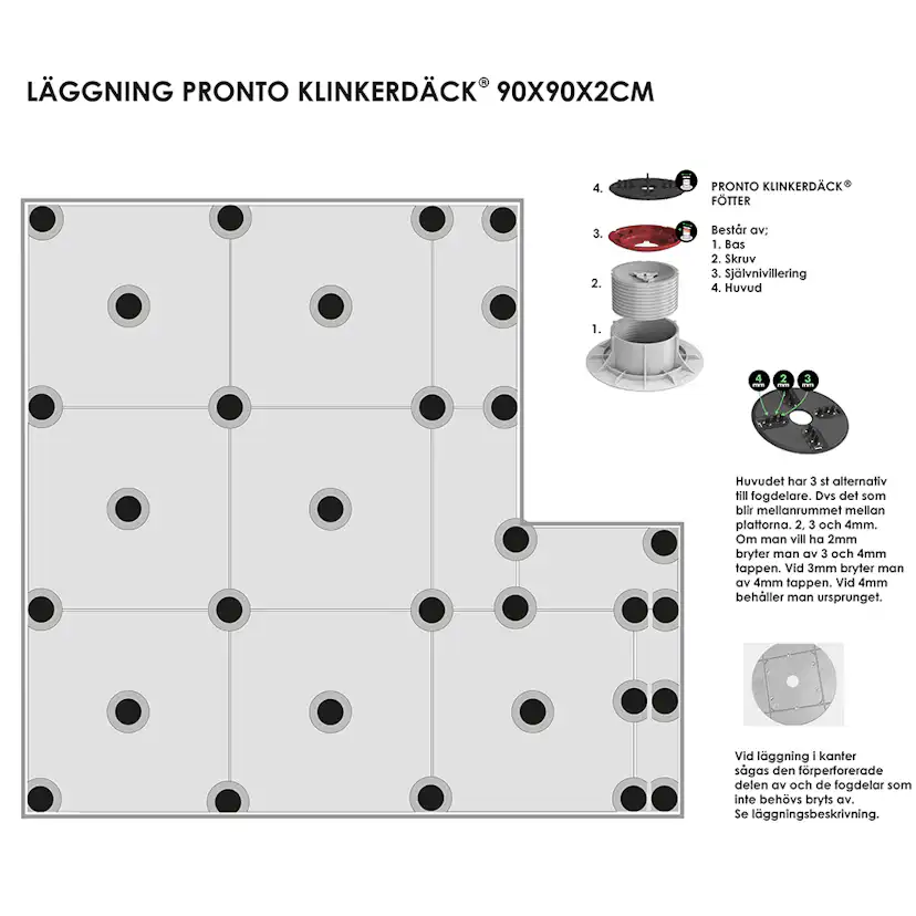 Uteklinker Pronto Klinkerdäck Lava Etna 90x90 cm