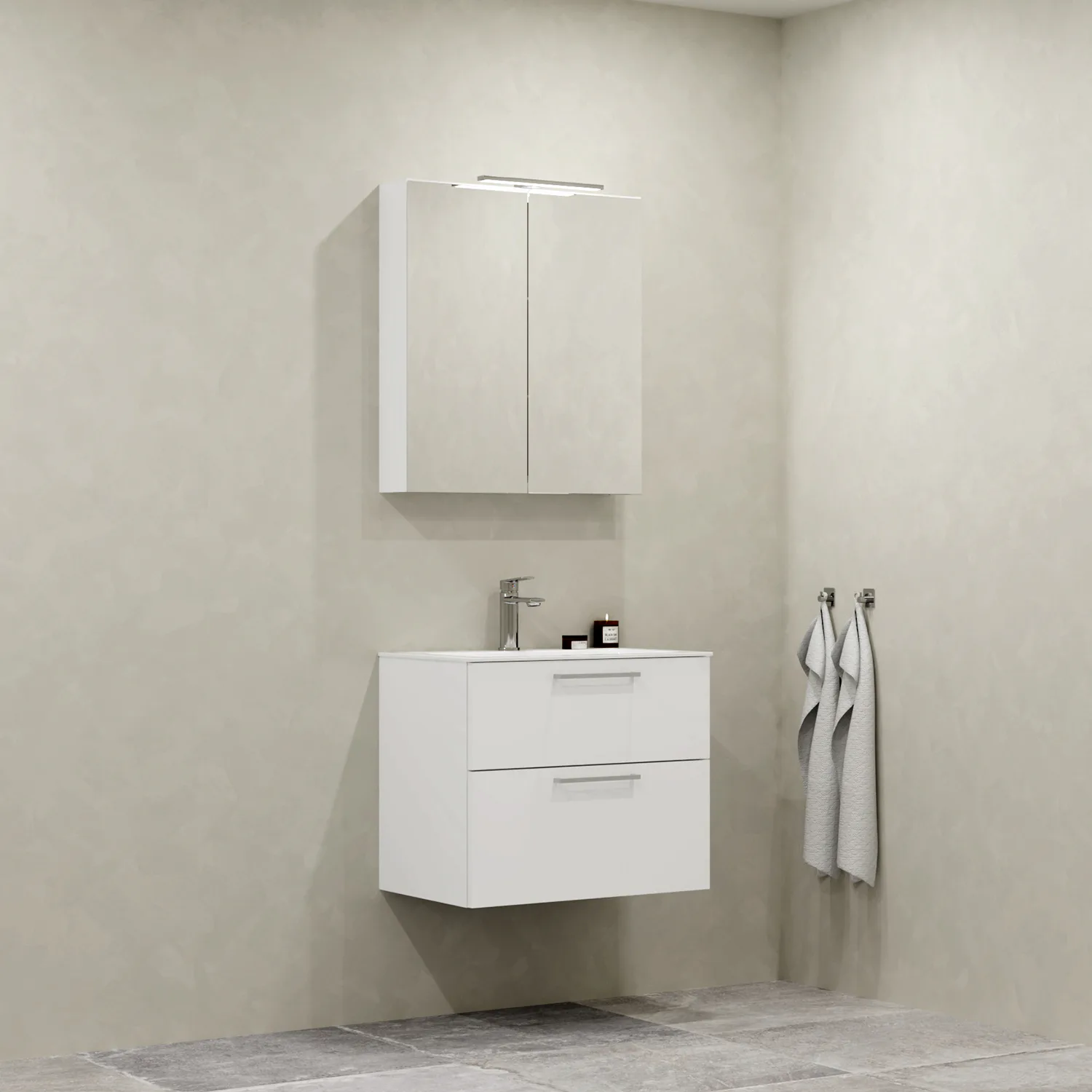 Möbelpaket Macro Design Crown Plain med Spegelskåp