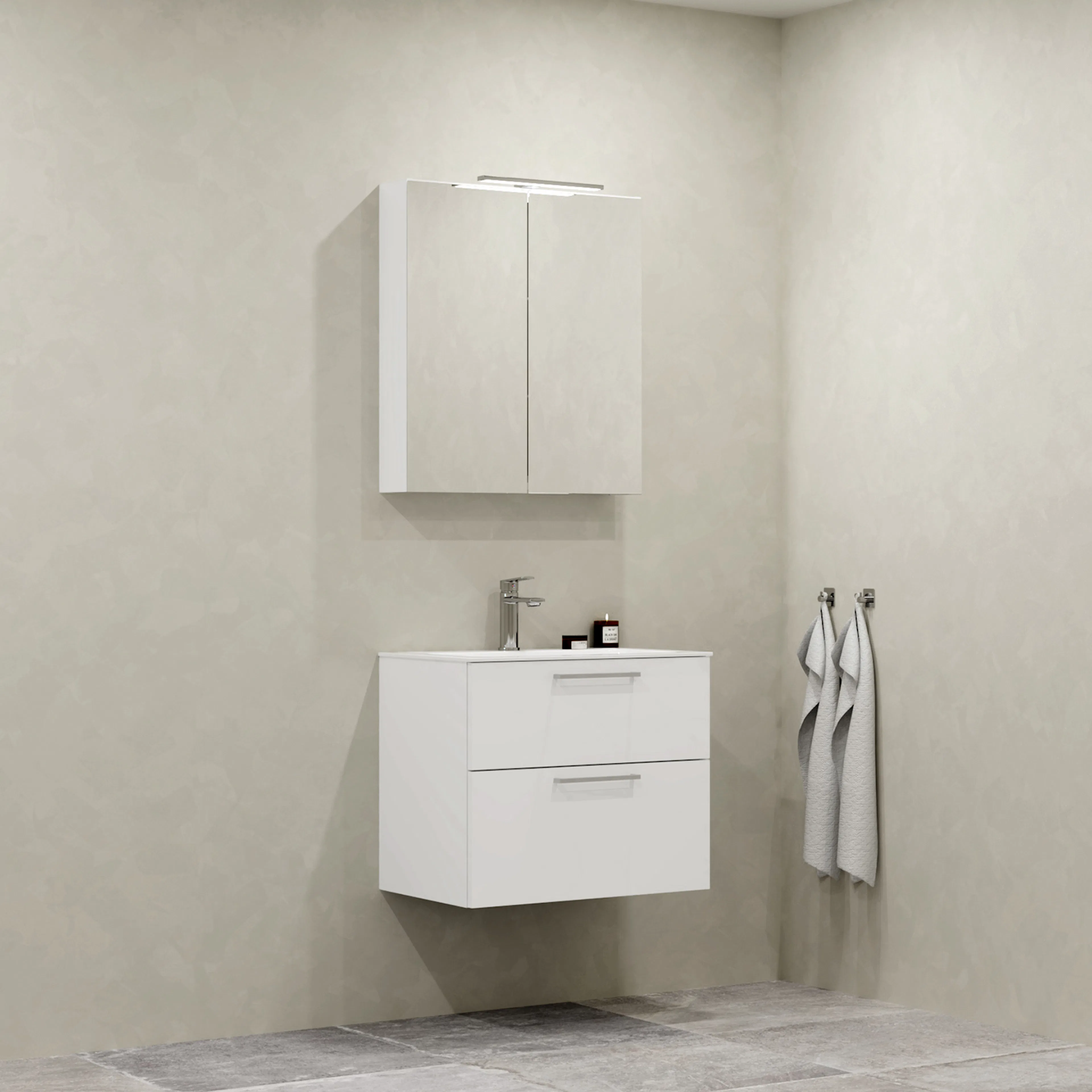 Möbelpaket Macro Design Crown Plain med Spegelskåp