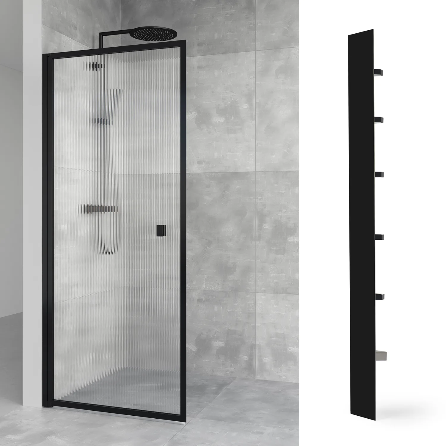 Duschpaket Macro Design Duschdörr Empire Linjeglas 885 med Hide Duschhylla