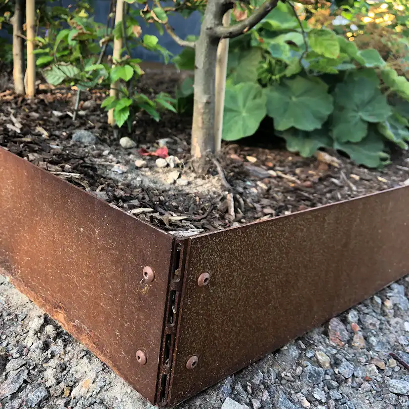 Planteringskant Flexigarden Corten 120 Hörn Justerbart