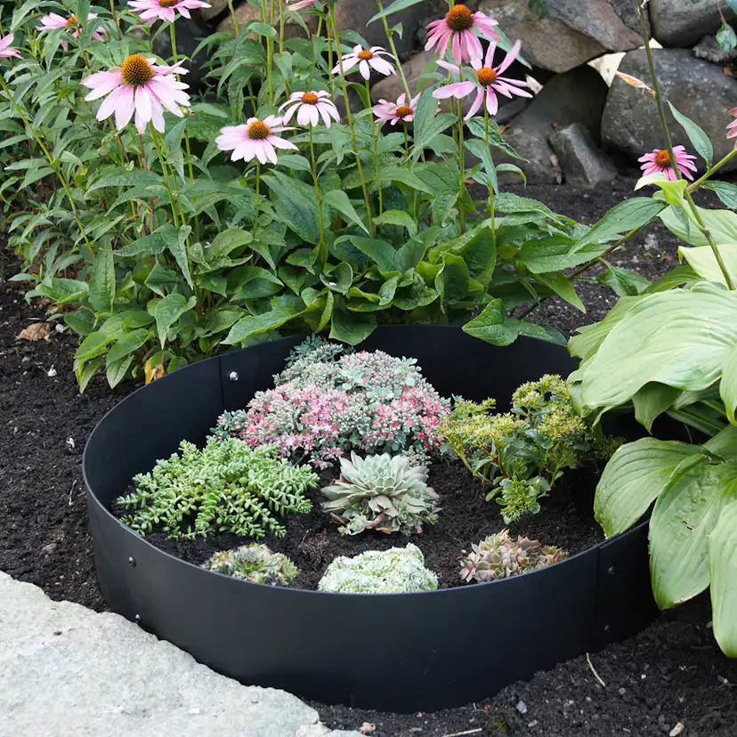 Planteringskant Flexigarden Svart 120 mm Hörn Justerbart