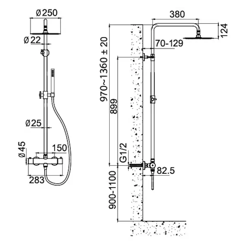 Takduschset Scandtap Steel Pleasure 2