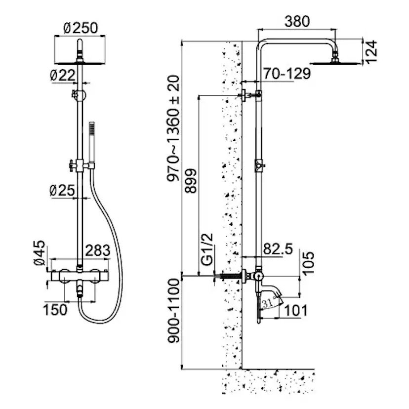 Takduschset Scandtap Steel Pleasure 3