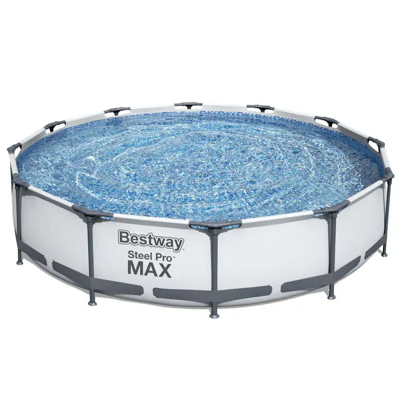 Poolpaket Bestway Steel Pro Max Ø3,66m 76cm Stålramspool Ovanmark med Filterpump
