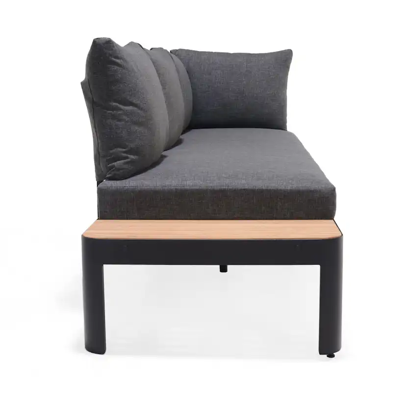 Loungesoffa Utomhus LifestyleGarden Portals Dark 3-sits med Avtagbar Rygg och Grå Dynor