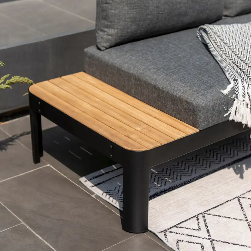 Loungesoffa Utomhus LifestyleGarden Portals Dark 3-sits med Avtagbar Rygg och Grå Dynor