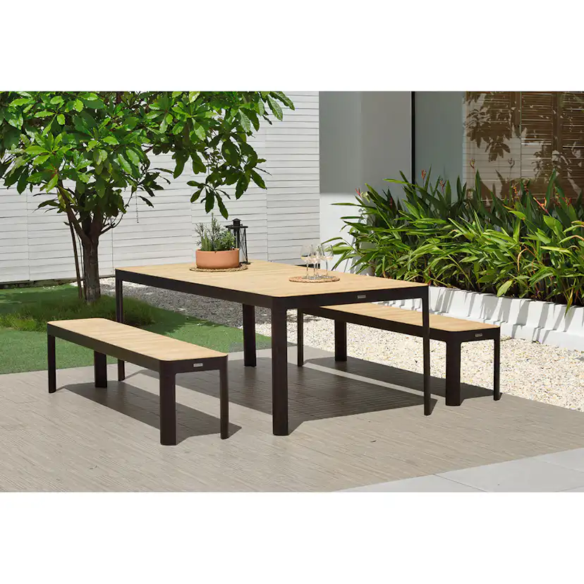 Matgrupp LifestyleGarden Portals 160 cm med 2 Bänkar